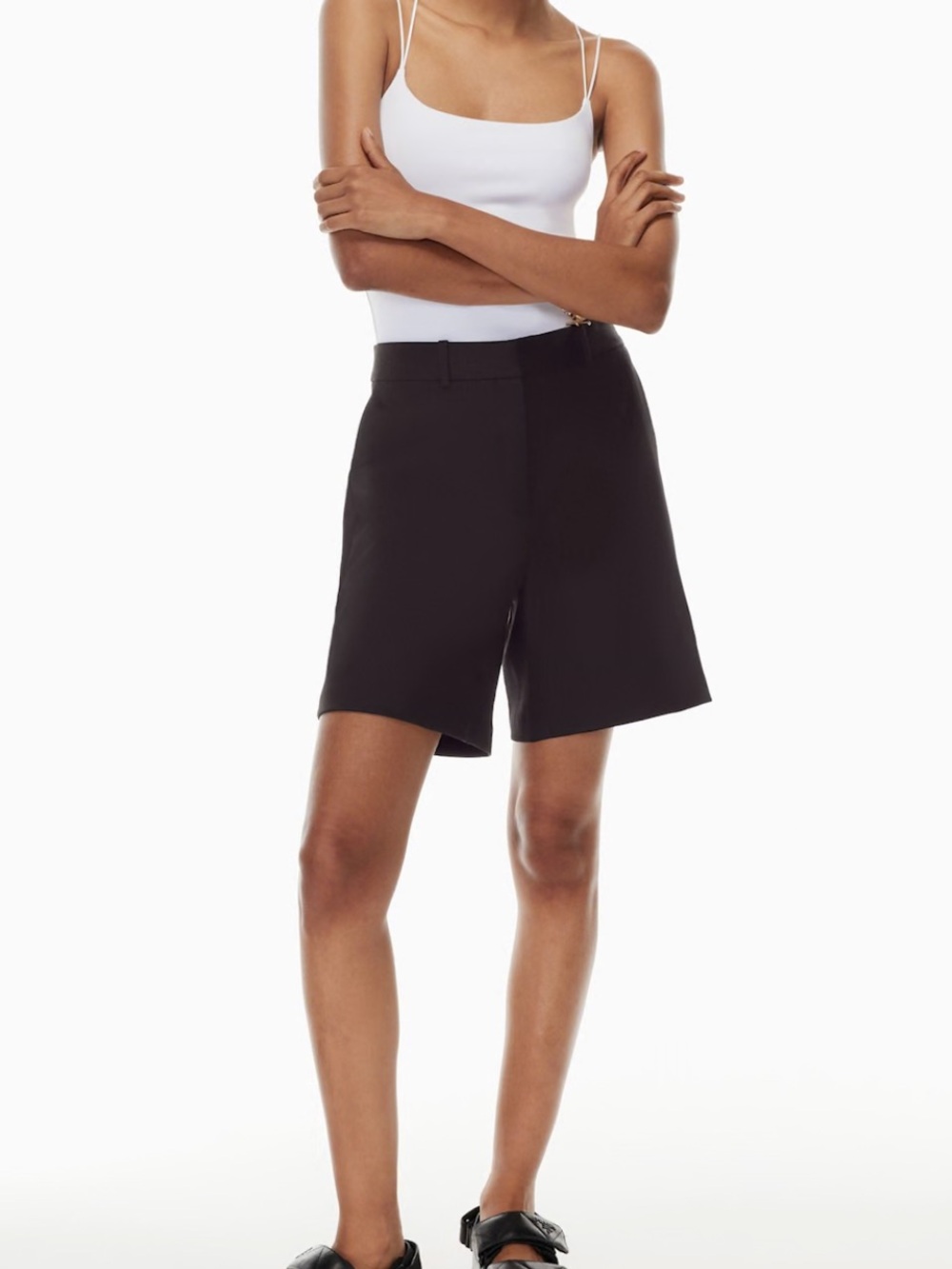 Aritzia Black High-Rise Tailored Agency 7 inch Bermuda Shorts